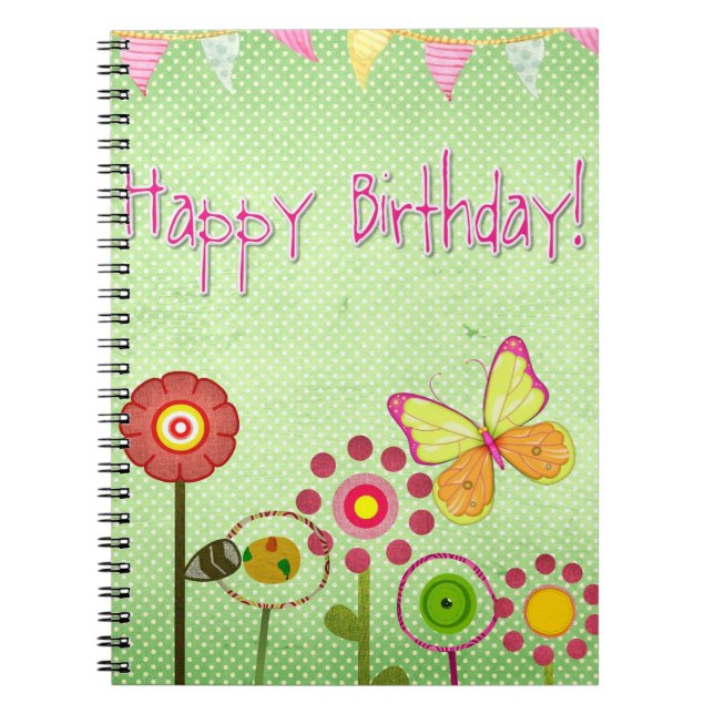 Caderno Espiral Feliz aniversário (Frente)