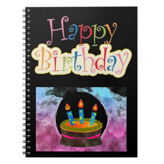 Caderno Espiral Feliz aniversário (Frente)