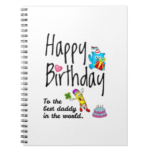 Caderno Espiral Feliz aniversário para o melhor pai do mundo