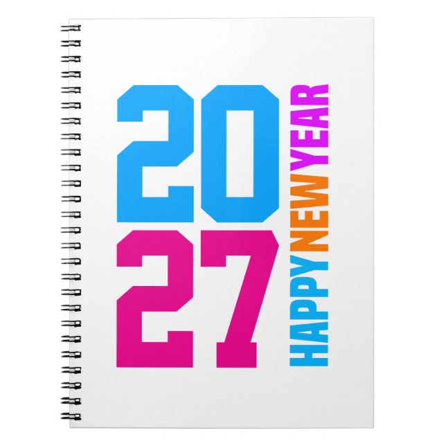 Caderno Espiral Feliz Ano Novo 2027 (Frente)