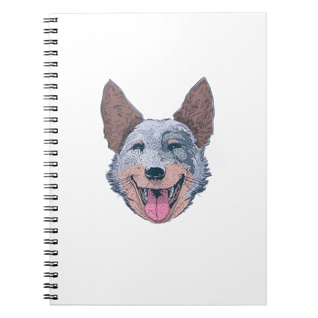 Caderno Espiral Feliz cão australiano (Frente)
