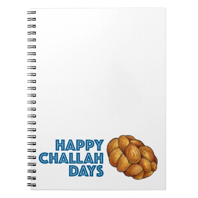Caderno Espiral Feliz Challah Days Chanukah Hanukkah Holiday (Frente)
