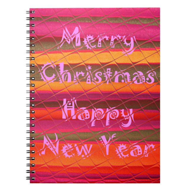 Caderno Espiral Feliz Design de Feliz ano novo de Natal (Frente)