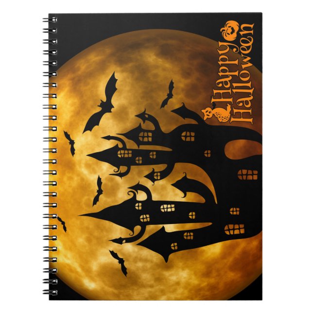 Caderno Espiral Feliz Dia das Bruxas (Lua Cheia) (Frente)