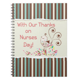 Caderno Espiral Feliz Dia das Enfermeiras, Passarinho Fofo em List