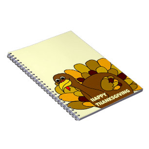 Caderno Espiral Feliz Dia de Ação de Graças à Turquia