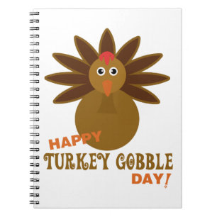 Caderno Espiral Feliz Dia de Ação de Graças da Turquia