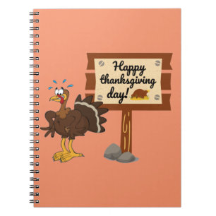 Caderno Espiral Feliz Dia de Ação de Graças Engraçado