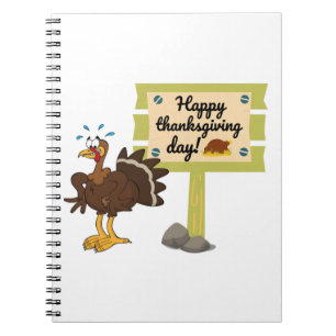 Caderno Espiral Feliz Dia de Ação de Graças Engraçado