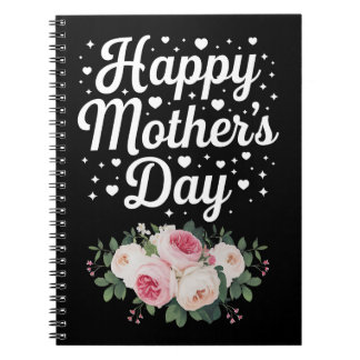 Caderno Espiral Feliz Dia de as mães, Bela Floral Mãe Mulher Avó