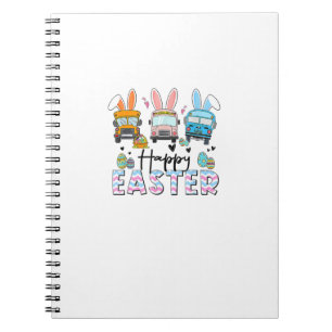 Caderno Espiral Feliz Dia de Páscoa Divertida Vida de Motorista de