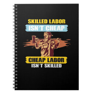 Caderno Espiral Feliz Dia do Trabalho - O Trabalho Qualificado Não