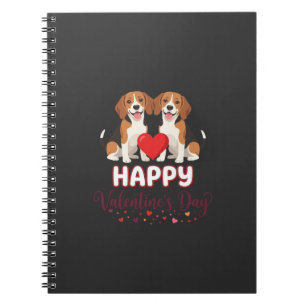 Caderno Espiral Feliz Dia dos Namorados Casal Beagle