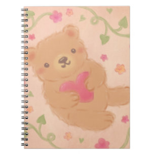 Caderno Espiral Feliz Dia dos Namorados com Urso de Pelúcia