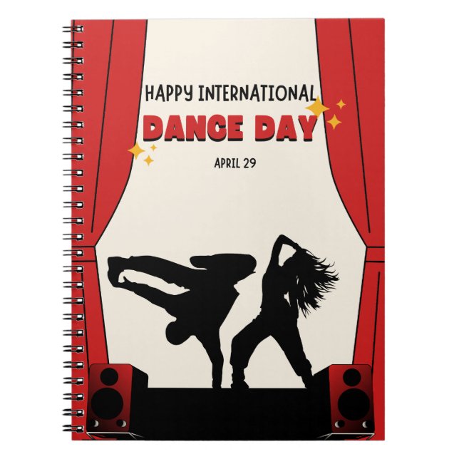 Caderno Espiral Feliz Dia Internacional da Dança | Dia Mundial da  (Frente)