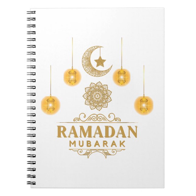 Caderno Espiral Feliz Feriado Ramadan Kareem E Eid Mubarak 2023 (Frente)
