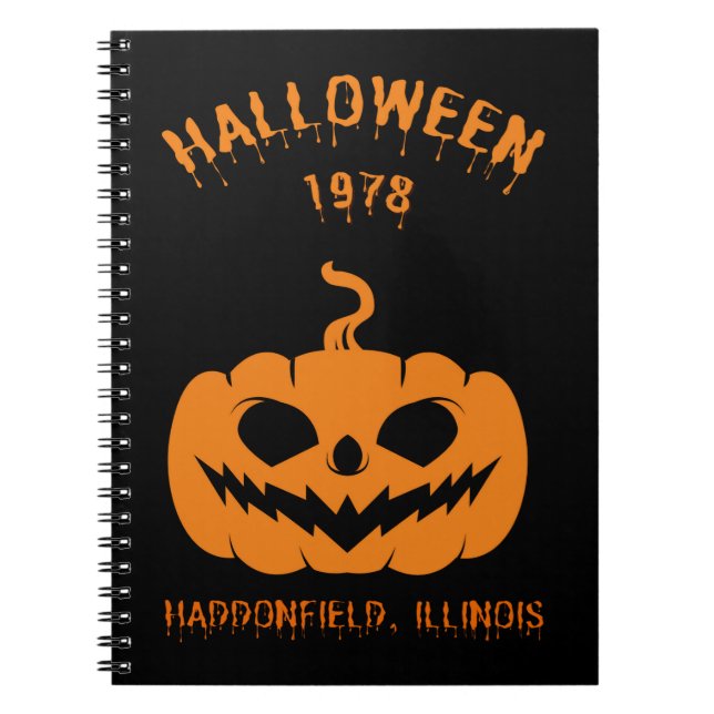 Caderno Espiral Feliz Halloween 1978 Haddonfield, Illinois (Frente)