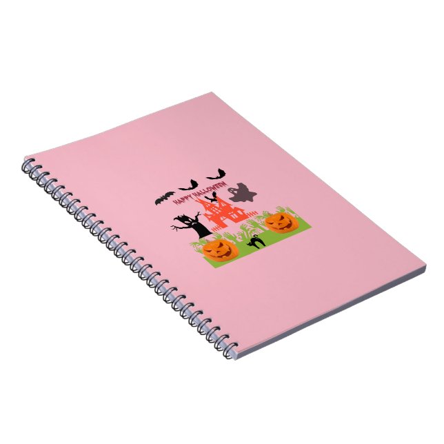 Caderno Espiral Feliz Halloween Assombrado (Lado Direito)