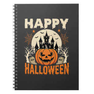 Caderno Espiral Feliz Halloween Jack O Lantern Castelo Assombrado