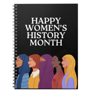 Caderno Espiral Feliz Mês da História das Mulheres