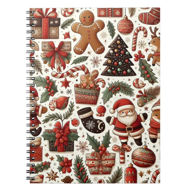 Caderno Espiral Feliz Momentos de Natal Diário Padrão (Frente)