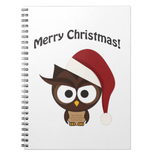 Caderno Espiral Feliz Natal Coruja Irritada