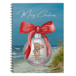Caderno Espiral Feliz Natal Costeiro Hilton Head Island Beach