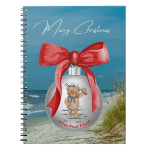 Caderno Espiral Feliz Natal Costeiro Hilton Head Island Beach