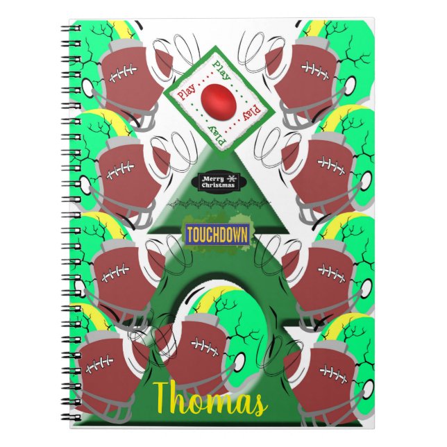 Caderno Espiral Feliz Natal Futebol de Notebook Espiral (Frente)