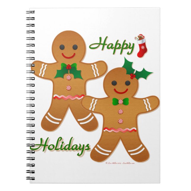 Caderno Espiral Feliz Natal Gingercake Man Boy (Frente)