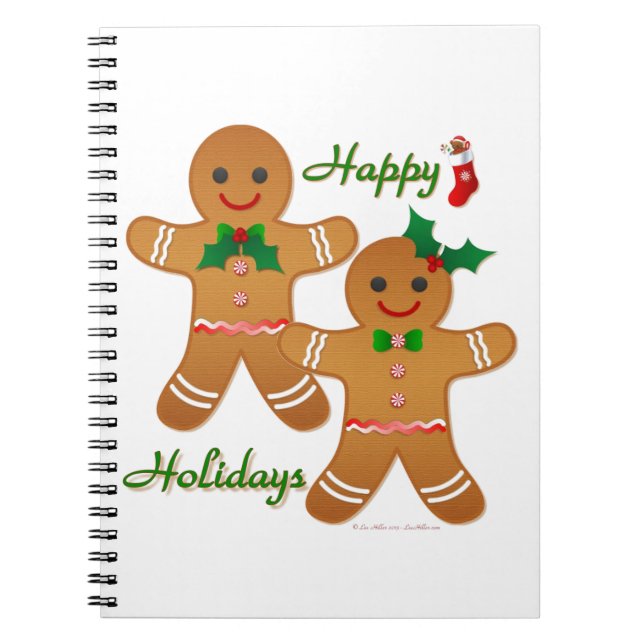 Caderno Espiral Feliz Natal Gingercake Man Boy (Frente)