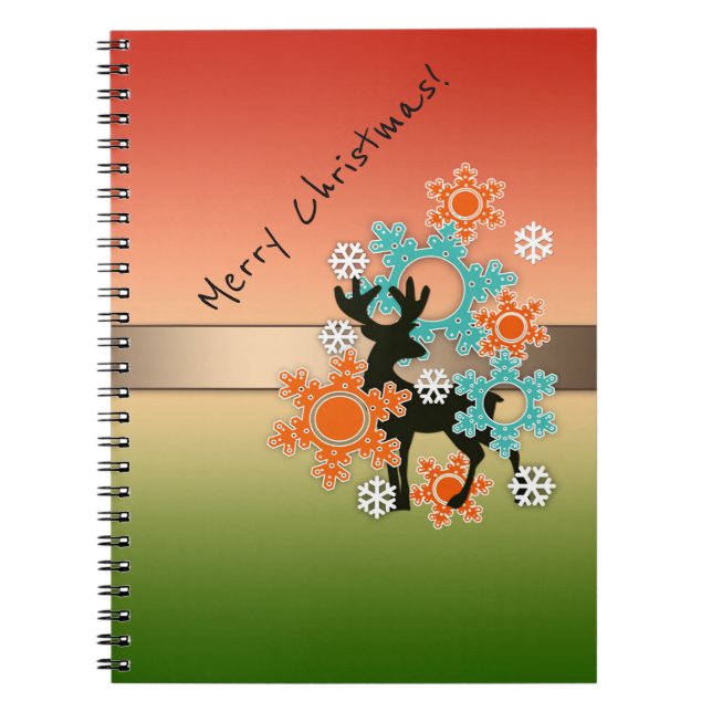 Caderno Espiral Feliz Natal, Natal, decoração de Natal (Frente)