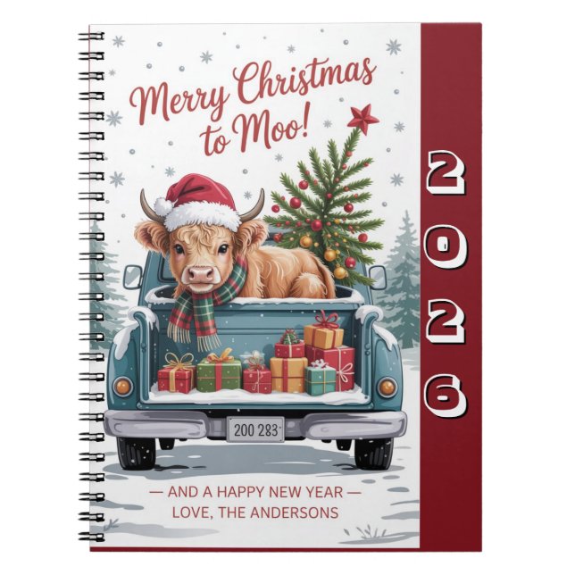 Caderno Espiral Feliz Natal para Moo! (Frente)
