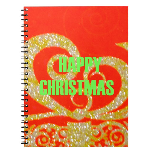 Caderno Espiral Feliz Ouro de Natal Red Snowflex.jpg (Frente)