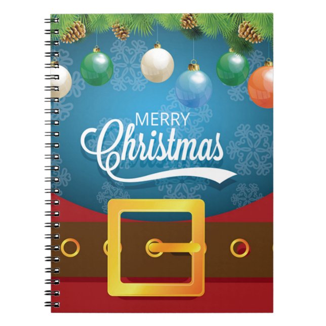 Caderno Espiral Feliz Papai noel de Natal (Frente)