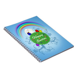 Caderno Espiral Feliz Páscoa Planeta Colorido