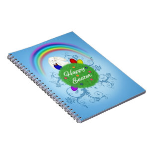Caderno Espiral Feliz Páscoa Planeta Colorido