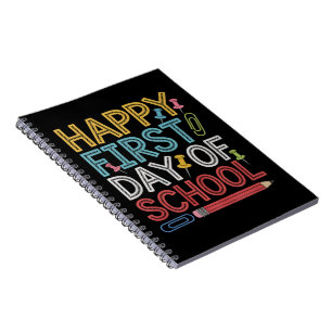 Caderno Espiral Feliz Primeiro Dia De Aula De Volta às Aulas 