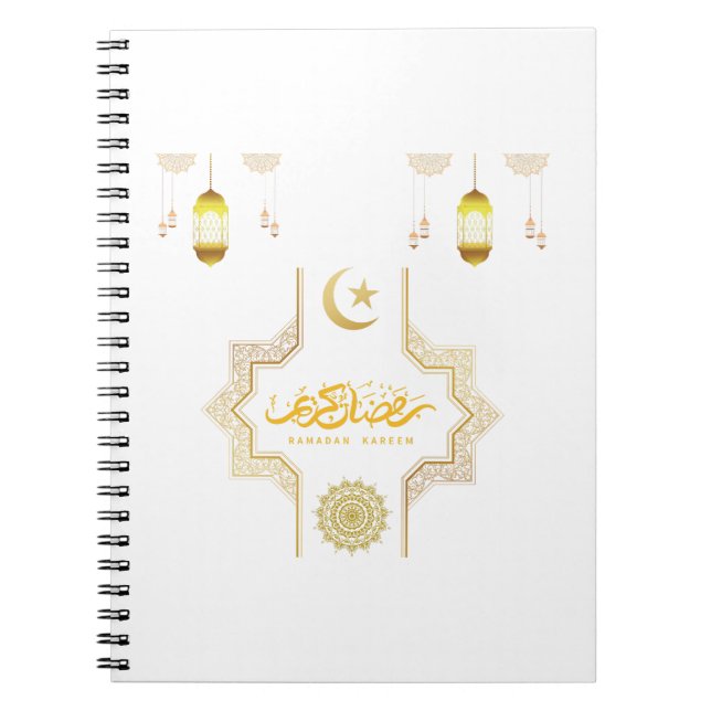 Caderno Espiral Feliz Ramadan Kareem - Eid Mubarak Deseja Férias (Frente)