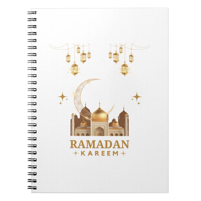 Caderno Espiral Feliz Ramadan Kareem - Saudações Eid Mubarak (Frente)