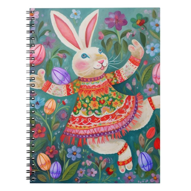 Caderno Espiral Felz pascoa Bunny Dance (Frente)