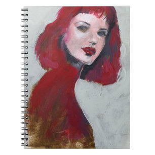 Caderno Espiral Fem Retrato - Vermelho