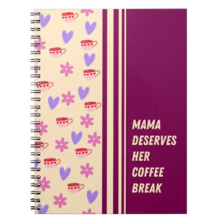 Caderno Espiral Feminine Stripes Mama Café Break Art