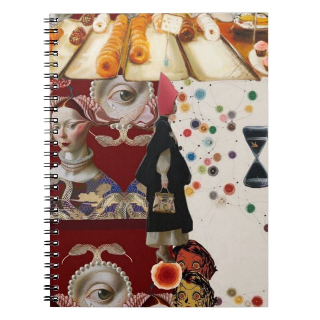 Caderno Espiral Feminine Surrealism in Warm Tones (Frente)