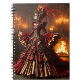 Caderno Espiral Fênix Fire Queen Steampunk Victorunk Industrial