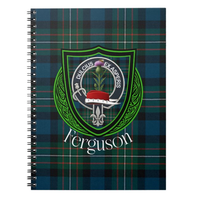 Caderno Espiral Ferguson Scottish Clan Tartan & Crest (Frente)