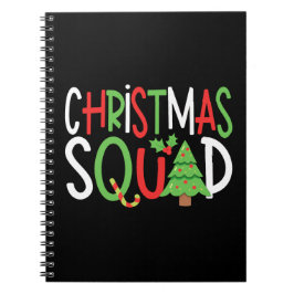 Caderno Espiral Feriado da Família de Esquadrão de Natal Engraçado