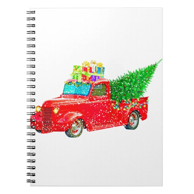 Caderno Espiral Feriado de Carro Retro Natal (Frente)