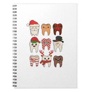 Caderno Espiral Feriado Dentista Engraçado de Natal Dental