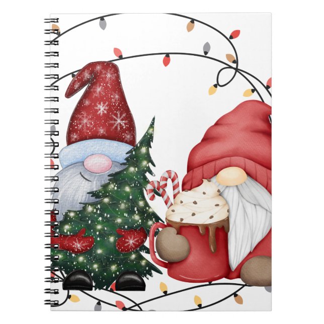Caderno Espiral Feriado dos Gnomos Escandinavos de Natal (Frente)